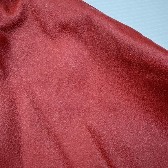 Vintage Jacqueline Ferrar Red Leather Coat XL Oversized Grunge Y2K Retro - Picture 9 of 10